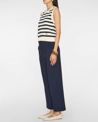 FRAME The Harbor Stripe Vest in navy multi - women's jacket - alternate view