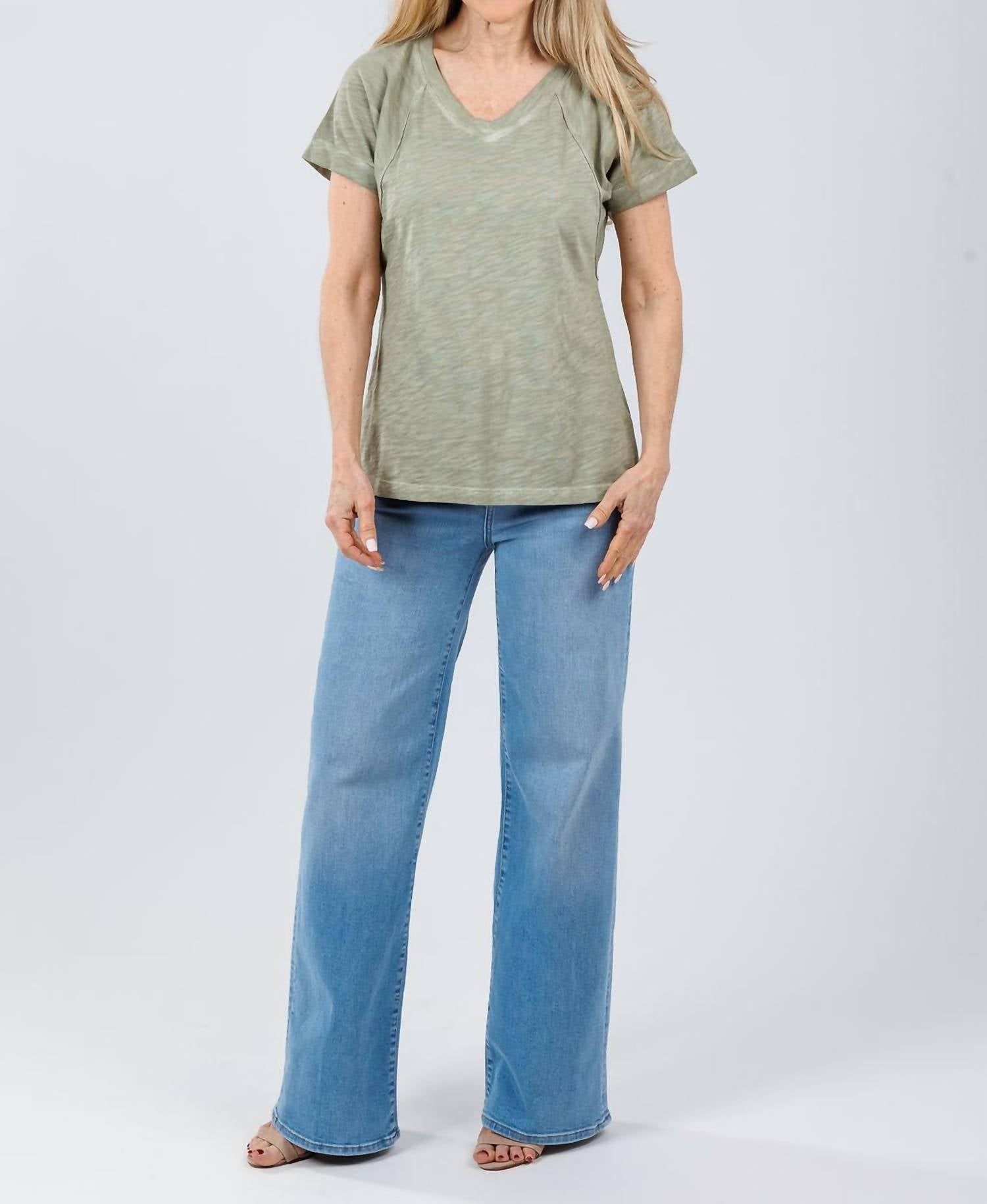 Elliott Lauren - Tina Raglan Short Sleeve V-neck Tee