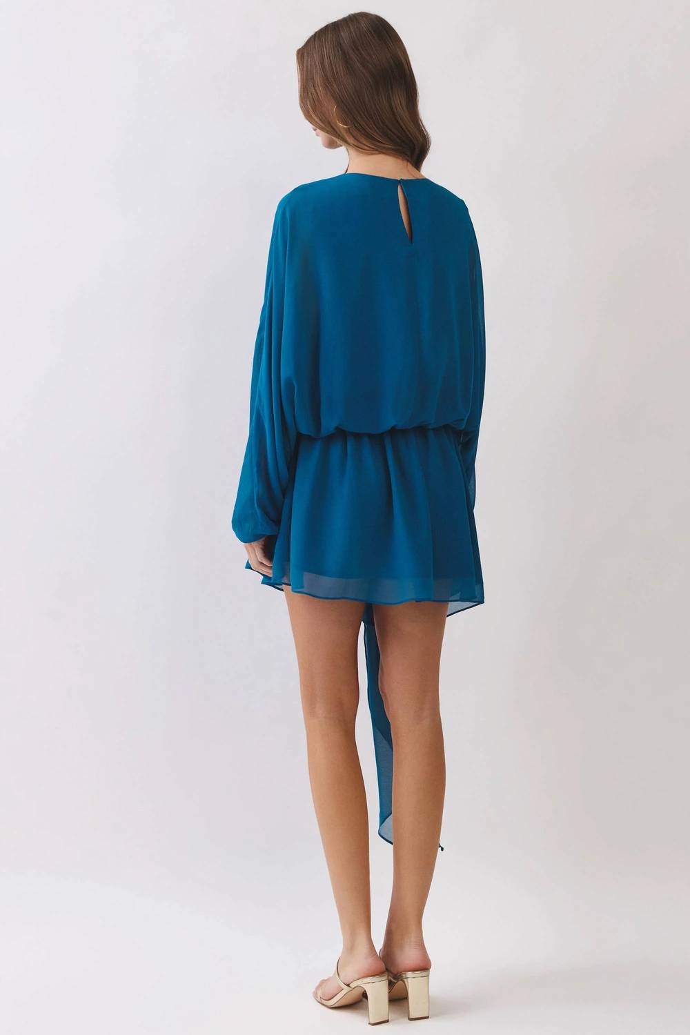 Tcec - Time Will Tell Draped Asymmetric Chiffon Mini Dress