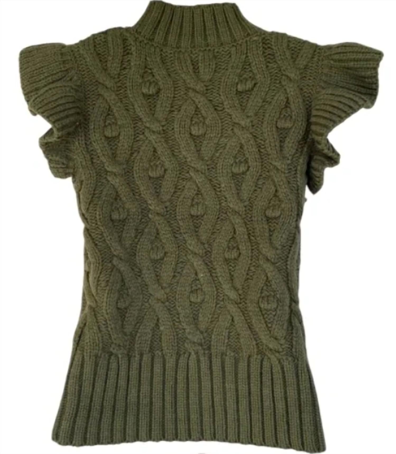 Industry Republic - Flutter Sleeve Cable Knit Sweater