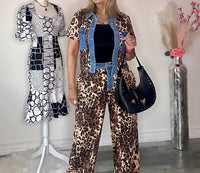 Muy Muy Fancy - Animal Print Denim Contrast Set