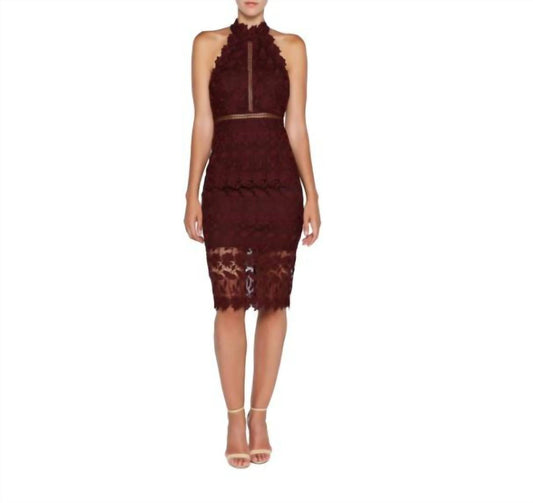 Bardot - Lace Halter NONI Sleeveless Cocktail Dress