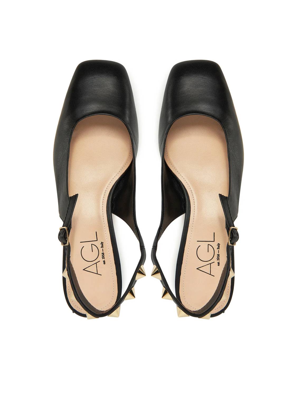 AGL Women's Spike Angie Slingback Flat in nero - item - alternate view