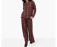 M Made In Italy - Printed V-neck Button Down Shirt