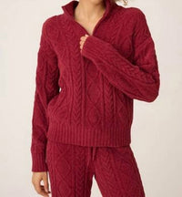 Pj Salvage - Chenille Cozy Cable Quarter Half Zip Top