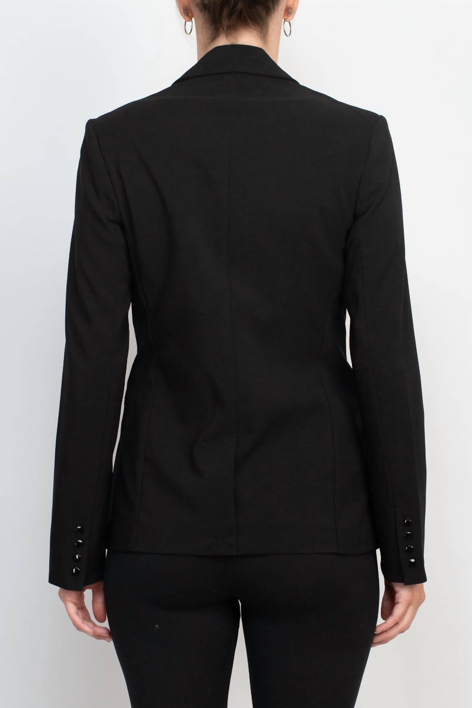 Truth - Lapel Collar One Button Closure Long Sleeves Woven Blazer