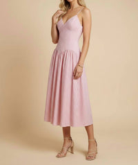 Heyson - V-neck Fit & Flare Midi Dress
