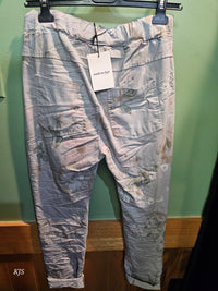 Made In Italy - Women's Printed Italian Crinkle Joggers