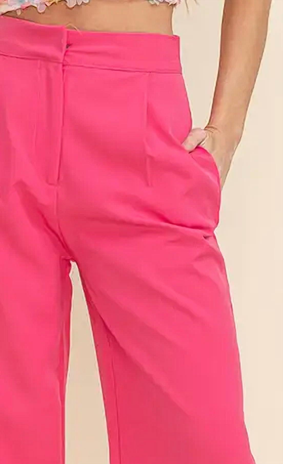 Cloud Ten Pretty Pleats Pants in pink - women's pants - detail view