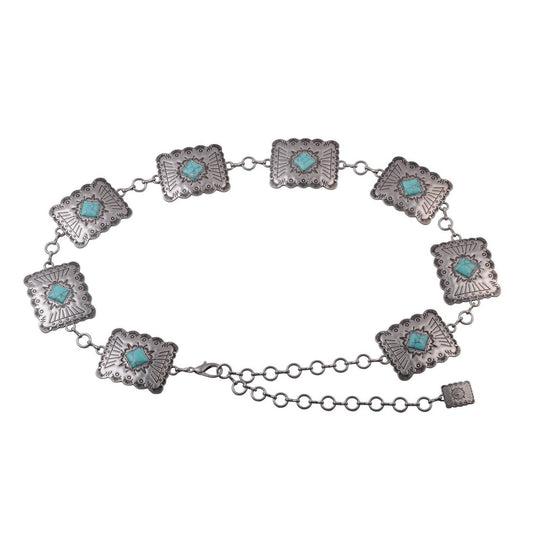 Most Wanted - Women's Square Concho Chain Belt