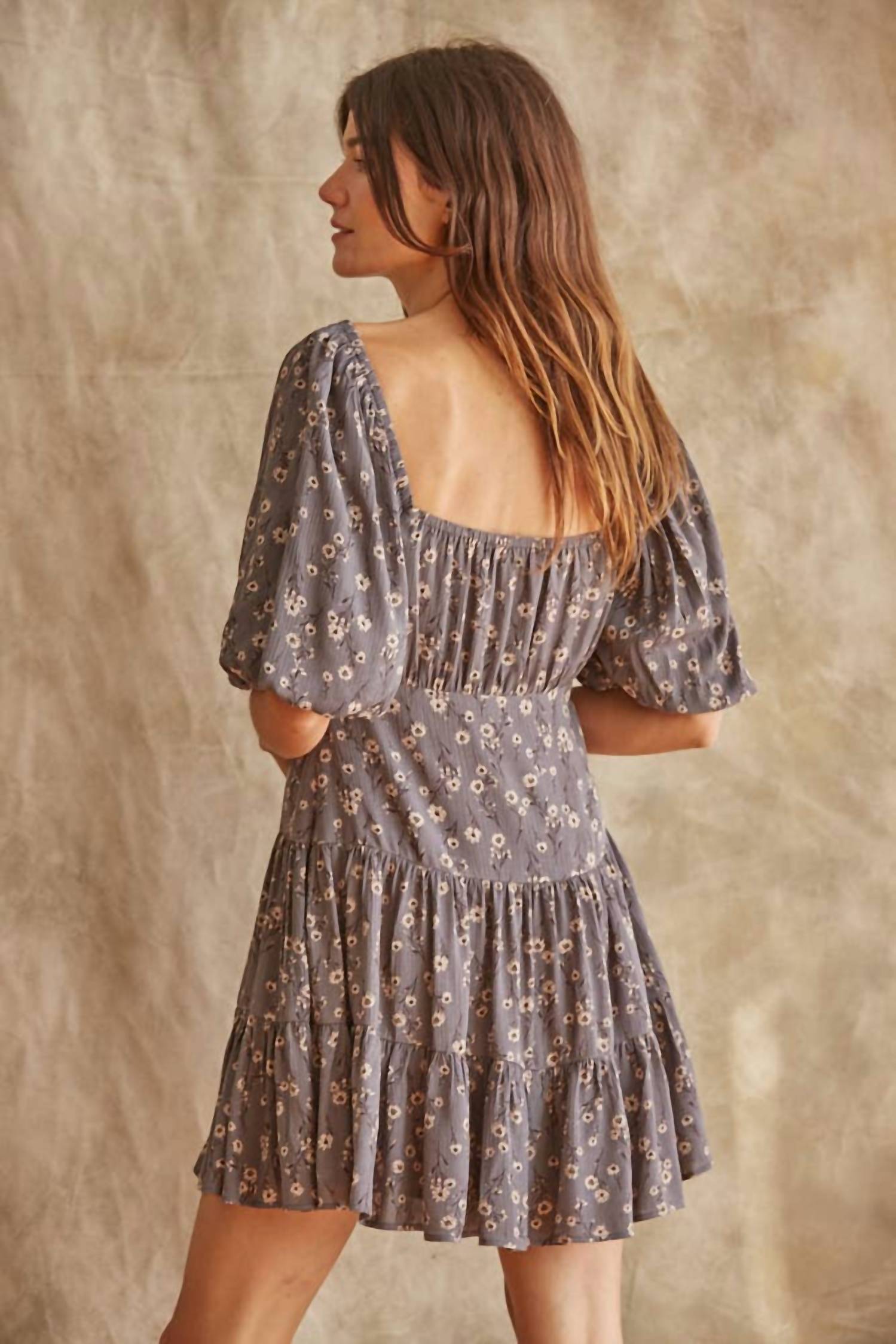 By Together - Crinkle Floral Print Ruffle Mini Dress