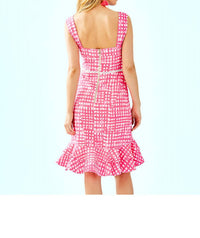 Lilly Pulitzer Avalyn Stretch Dress in pink tropics feelin beachy - women's dress - detail view