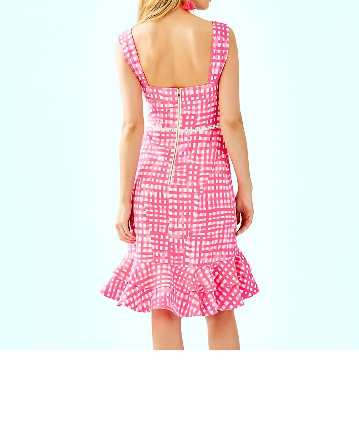 Lilly Pulitzer Avalyn Stretch Dress in pink tropics feelin beachy - women's dress - detail view