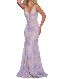 Jovani - Mermaid V Neckline Prom Gown