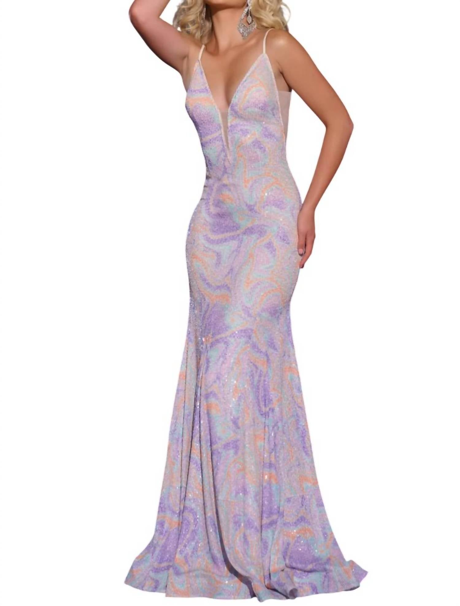 Jovani - Mermaid V Neckline Prom Gown