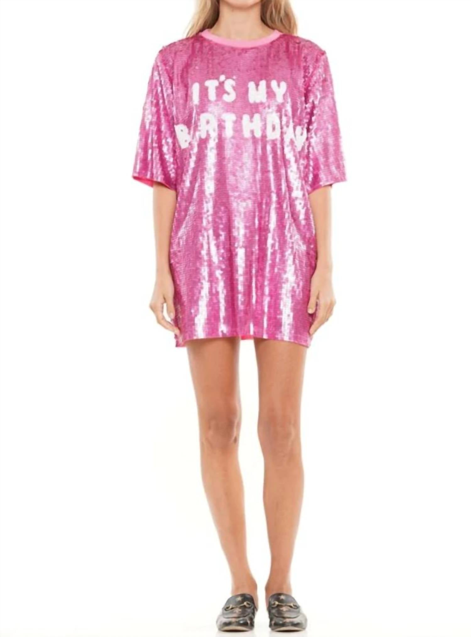 Why Dress - It's My Birthday Block Letter Sequin Dress