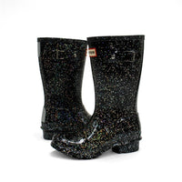 HUNTER Boys Giant Glitter Rain Boots in black - kids' shoe - view 4