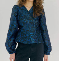 Norr Women's Debra Top in bright blue - women's blouse