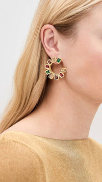 Lele Sadoughi - Women's Spiral Gem Earrings