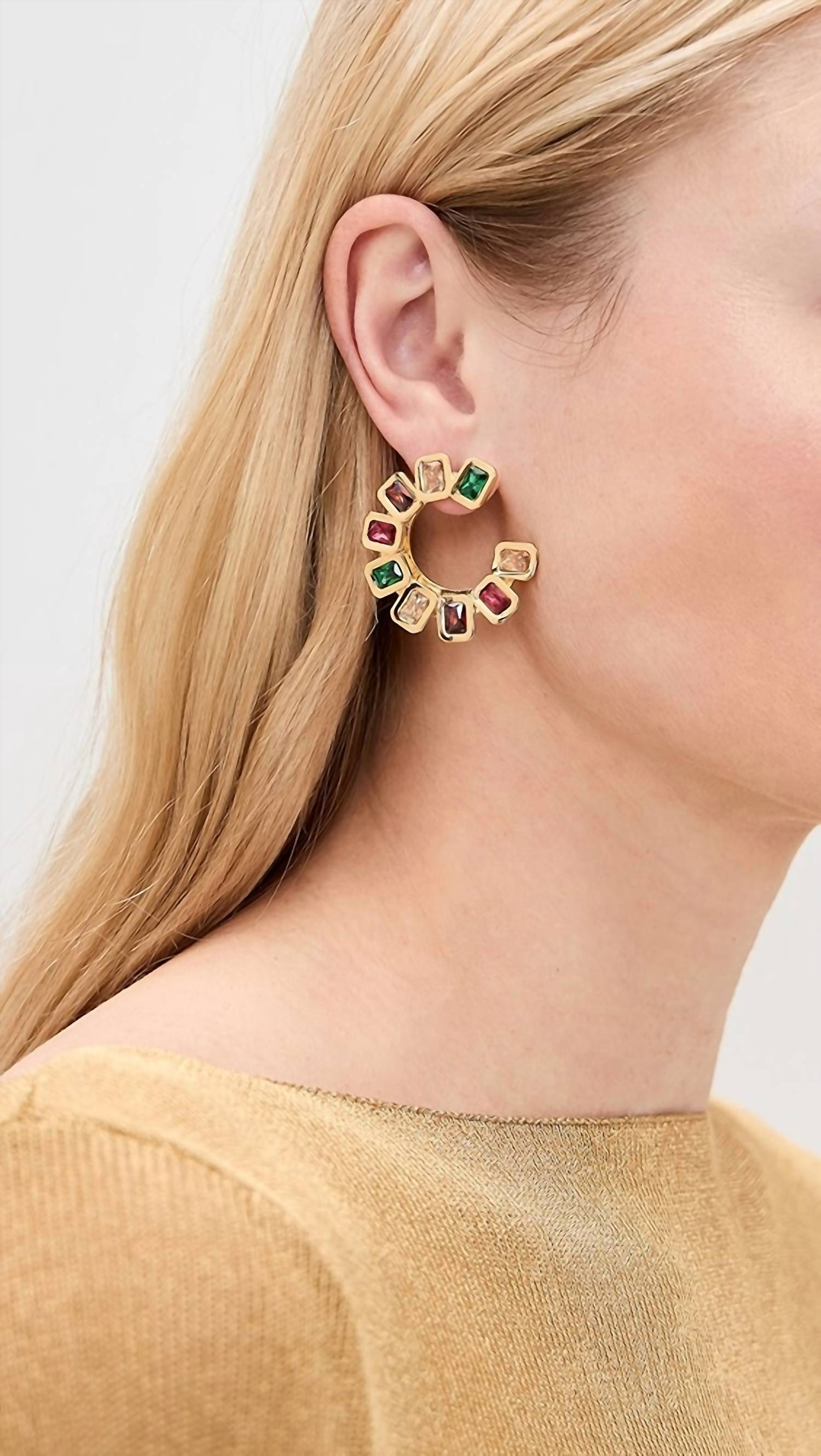 Lele Sadoughi - Women's Spiral Gem Earrings