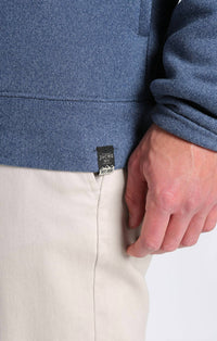 Jachs New York - Sherpa Lined Ultra Soft Ribbed Hooded Henley Sweatshirt