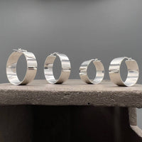 Something Silver - Women's Wide French Lock Hoops Earrings