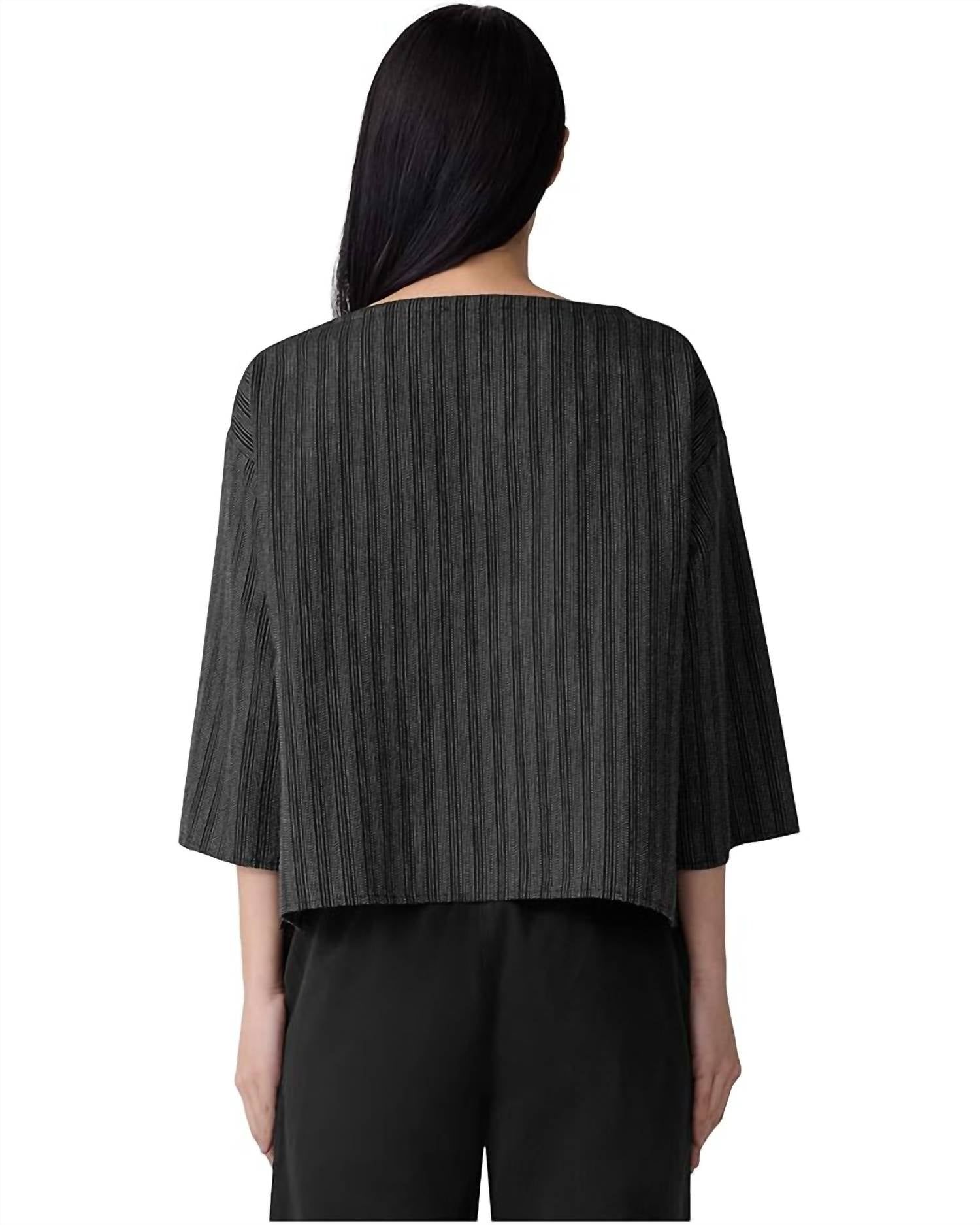 Eileen Fisher - Bateau Neck Box Top With Three Quarter Sleeve