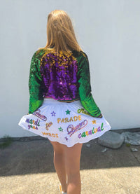 Babe New Orleans - Mardi Gras Explosion Sequin Skort