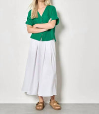 Apricot - V-neck Woven Blouse