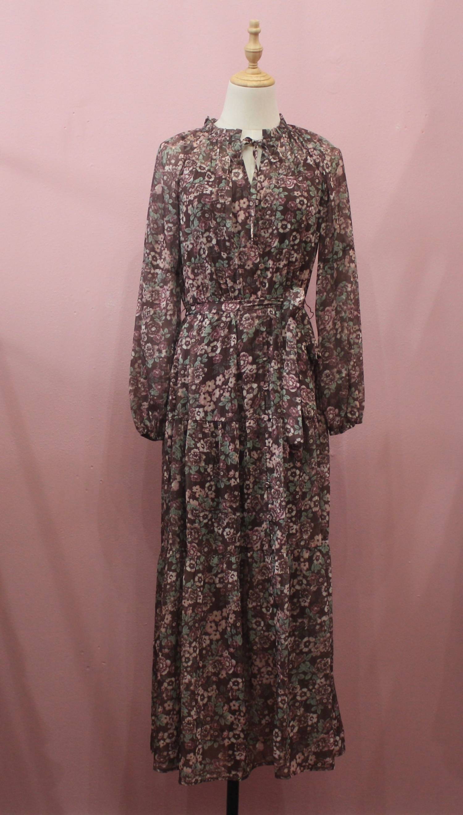 GREYLIN Women's Zoa Chiffon Maxi Dress in mauve - women's dress