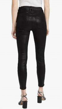 GOOD AMERICAN Women's Good Waist Lace Up Jeans in black - women's jeans - detail view