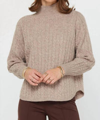 current air Mock Neck Sweater in beige - women's sweater