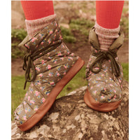 THE GREAT. Women's Down Quilted Slipper in cypress basin floral - women's shoe - alternate view
