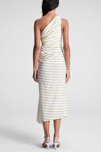 A.L.C. Carolyn Dress in canary stripe - women's dress - detail view