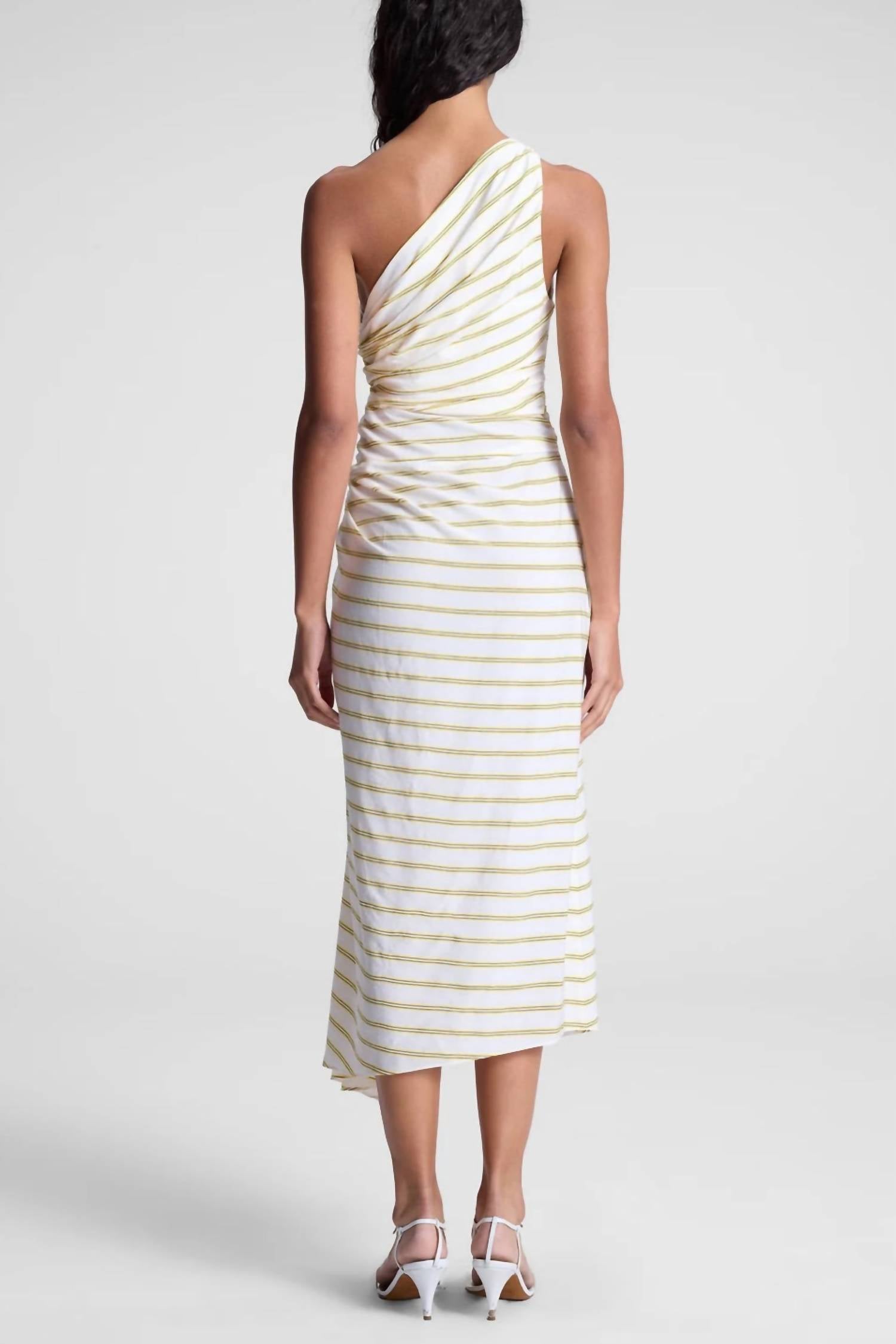 A.L.C. Carolyn Dress in canary stripe - women's dress - detail view