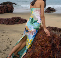 La Fuori - Floral Jacquard Embroidered Gown