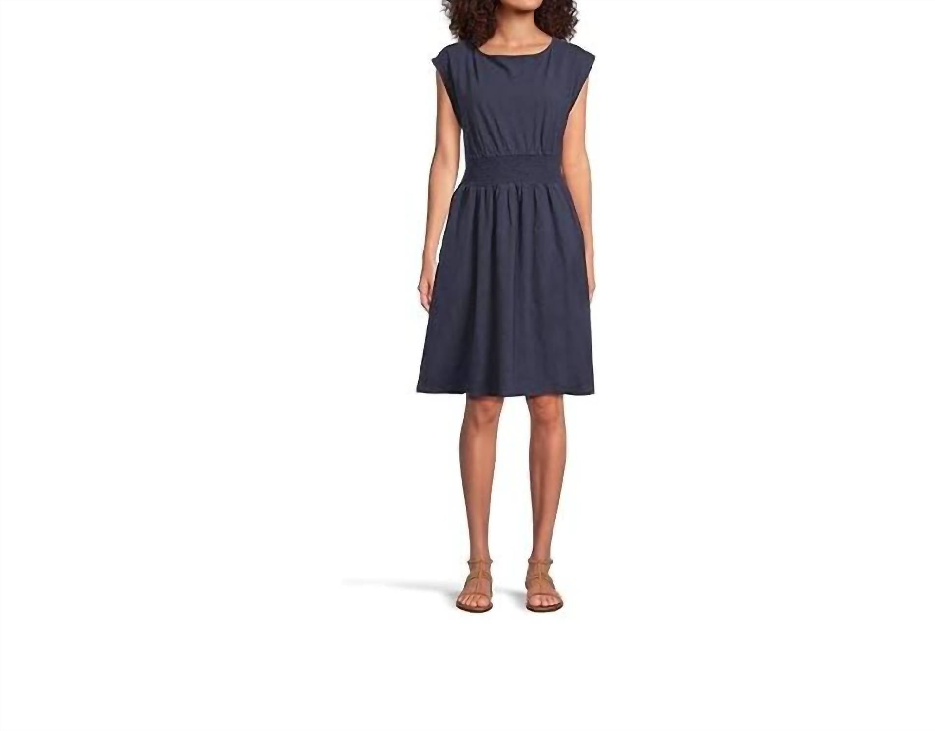 Mododoc - Short Dolman Smocked Waist Mini Dress
