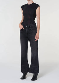 AGOLDE Nadia Fitted Bodysuit in black - women's shirt - view 4