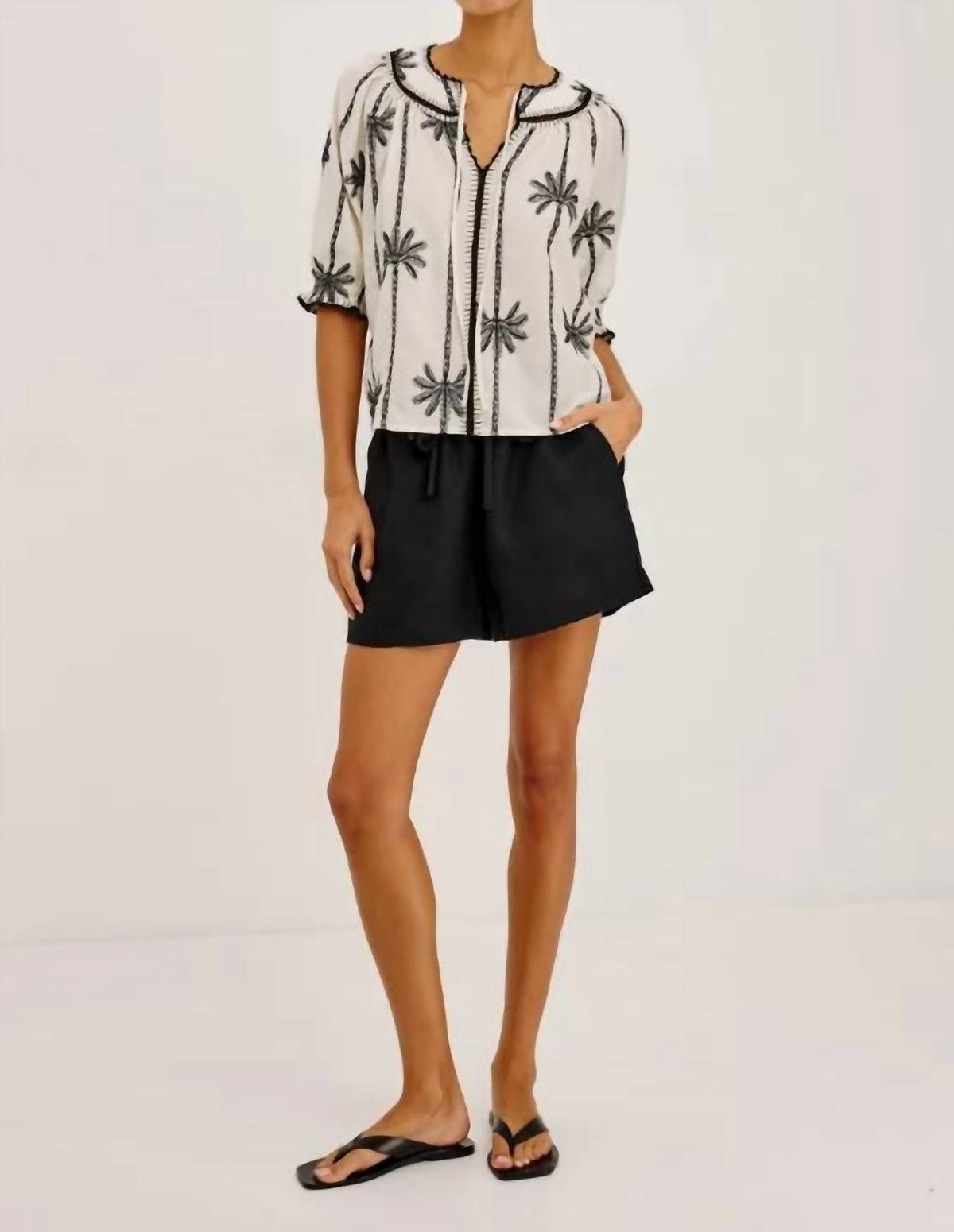 Rails - Belina Smocked Flutter Sleeves Top