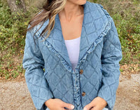 Storia - Jade Button-up Denim Quilted Jacket