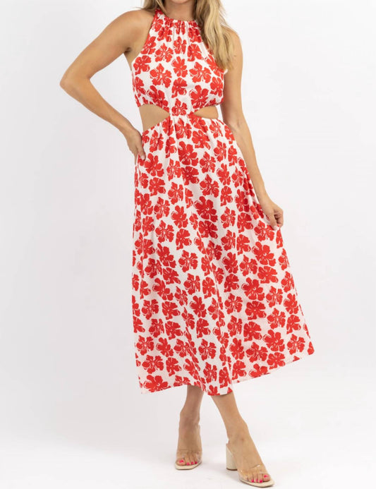 ALOHA CUTOUT SLEEVELESS MIDI DRESS