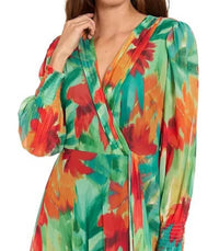 London Times - Women's Abstract Floral Maxi Dress