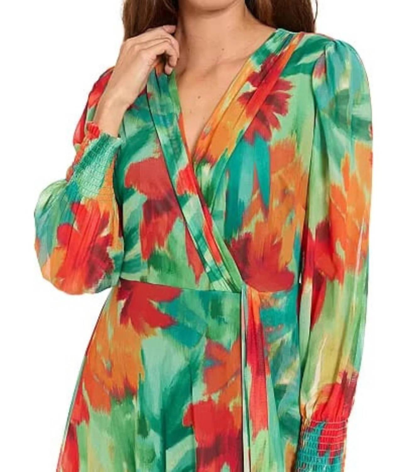 London Times - Women's Abstract Floral Maxi Dress