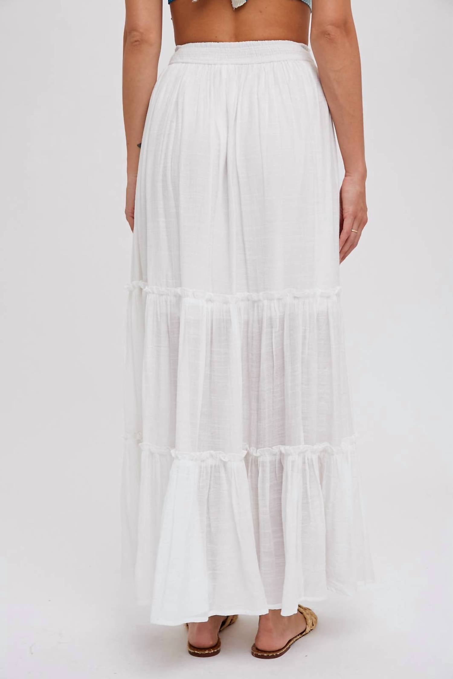 Bluivy - Tiered Ruffle Flowy Maxi Skirt