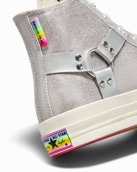 Converse Unisex Chuck 70 Pride Hi Top Sneakers in silver - women's sneaker - view 8