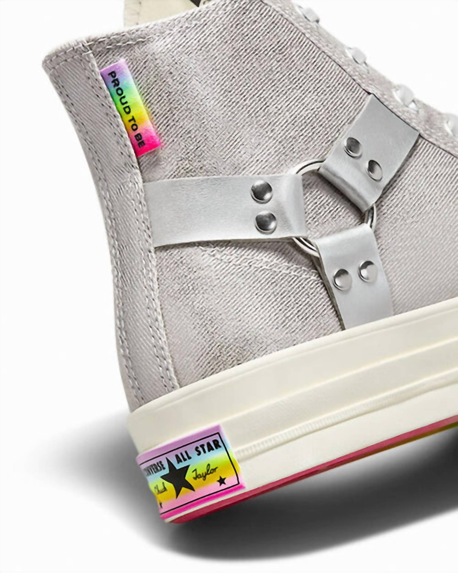 Converse Unisex Chuck 70 Pride Hi Top Sneakers in silver - women's sneaker - view 8