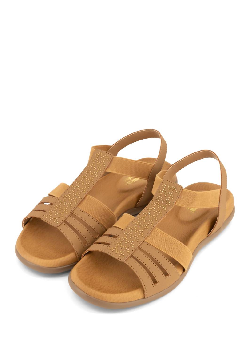 Andrea Women's Low Wedge Heel Sandal in brown - women's sandal - alternate view