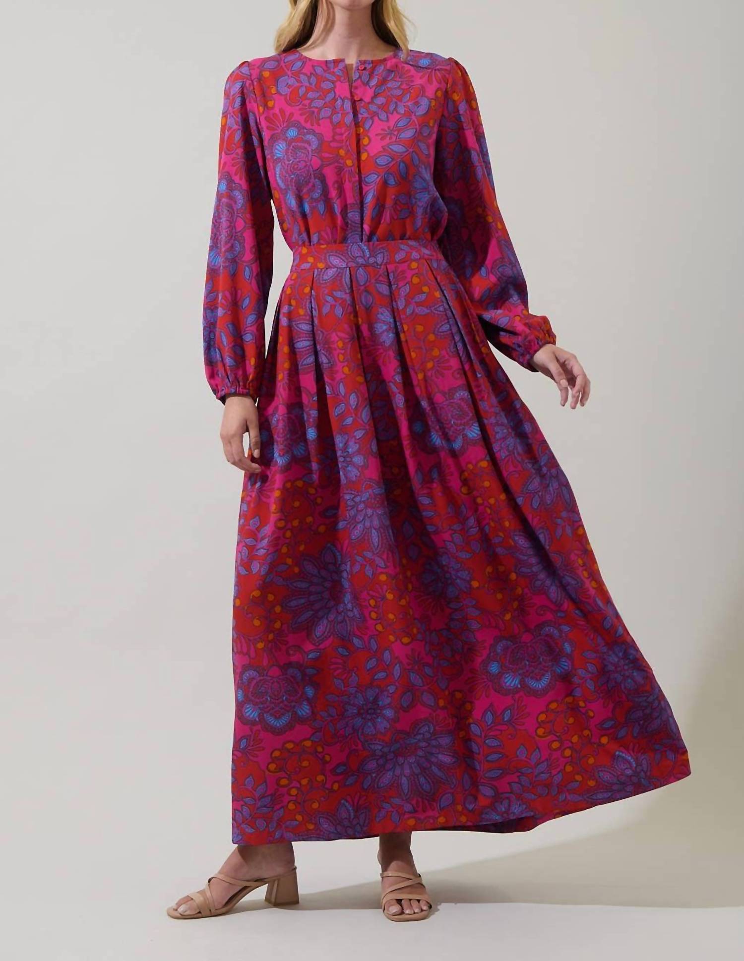 Sugarlips - Darret Floral Lucie Pleated Maxi Skirt