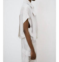 Meimeij - Satin Short Sleeve Collar Shirt