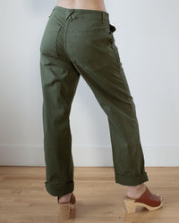 ASKK NY Women's Chino Twill Pant in army green - women's pants - alternate view